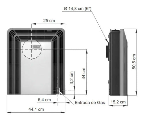 Calefactor A Gas Eskabe Tb Titanio 3000kcal Con Termostato Cava