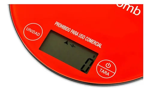 Balanza De Cocina Ultracomb Bl-6001 3kg Digital Led 3 Kg Rojo