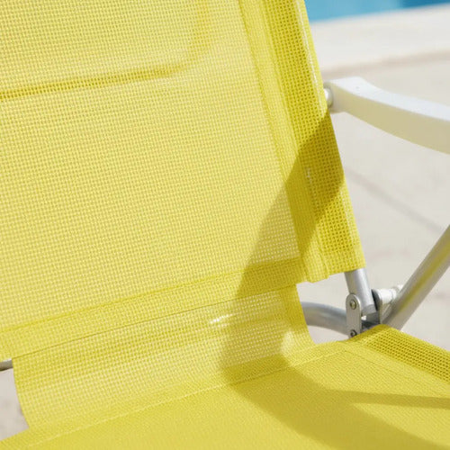 Reposera De 6 Posiciones Bel Sunny Aluminio Pvc Amarilla Amarillo