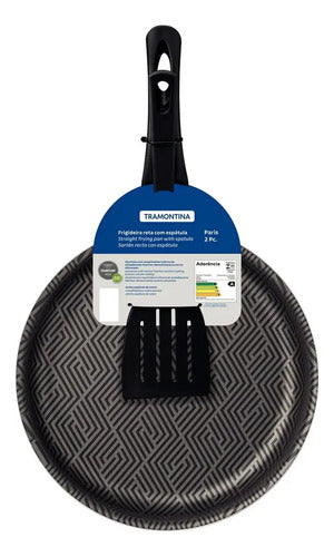 Sartén Recta Tramontina Paris Teflón 24cm 2lts + Espátula Plomo