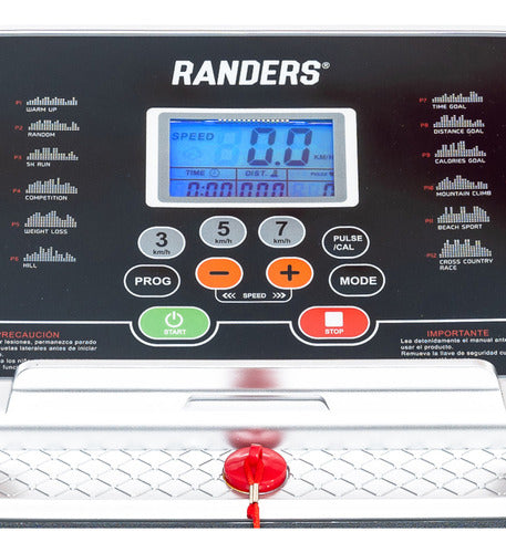 Cinta Caminadora Electrica Randers Arg-411 H:110kg 12 Prog C Color Negro