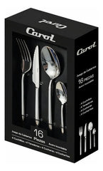 Juego De Cubiertos Premium Carol 16 Piezas Acero Inox Gris