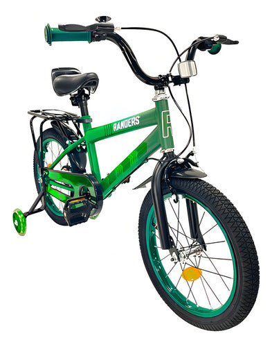 Bicicleta Infantil Randers Bke160 Rodado 16 Rueditas C/luces Color Verde Tamaño Del Cuadro 16