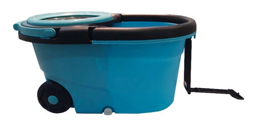 Balde Mopa Centrifugo 360 Escurridor Trapeador Ruedas Azul