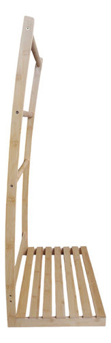 Toallero De Pie Para Baño 3 Cilindros Madera Altura 90cm Marrón Claro