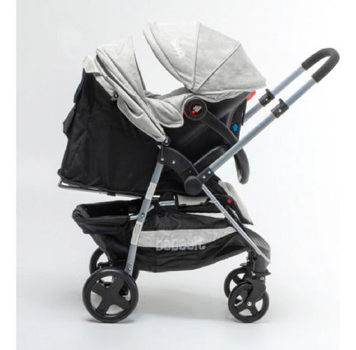 Cochecito Travel System Bebesit 1390ts-e Manillar Gris Claro Gris Claro