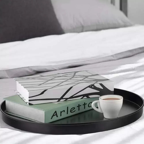 Mesa Ratona Mesa De Arrime De Luz Metal 2 Estantes Vivendi Negro