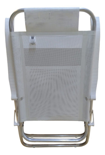 Reposera 4 Posiciones Bel Aluminio Poliéster Pvc Blanco Blanco