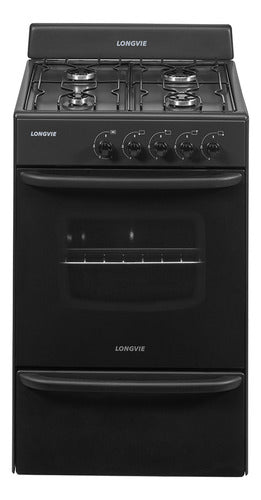 Cocina A Gas Longvie 12231g 56cm Grafito Cajón Parrilla Tipo De Conexión Multigas