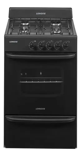 Cocina A Gas Longvie 12231g 56cm Grafito Cajón Parrilla Grafito