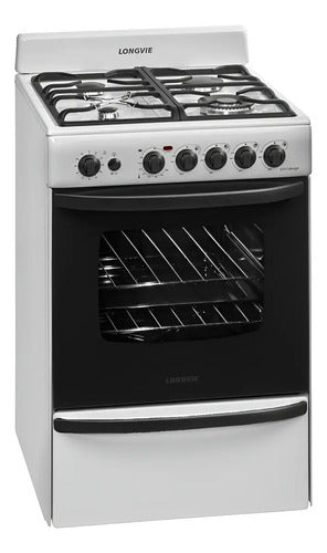 Cocina A Gas Longvie 19501b 56cm Blanco Encendido Una Mano Blanco