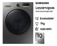 Lavarropas Automático Samsung Inverter Hasta 7kg Color Inox Ww70aa46bx