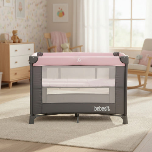 Practicuna Corralito Plegable Transportable Bebesit 2105-ac Rosa Liso