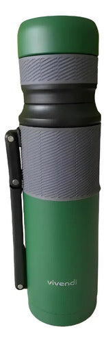 Termo Matero Vivendi 1.2 L Acero Inox Asa Plegable Verde  Verde