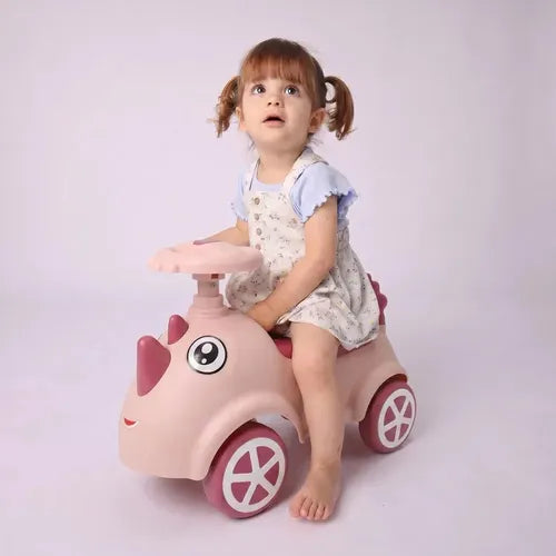 Pata Pata Rino Con Luces Y Música Rosa Bebesit Autito Rosa