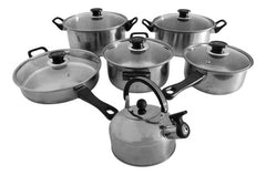 Juego Batería Set Cocina 11 Piezas Sarten Cacerola Pava Cts Gris