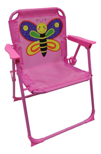 Silla Reposera Infantil Niños Chicos 1posicion Mariposa Rosa Rosa