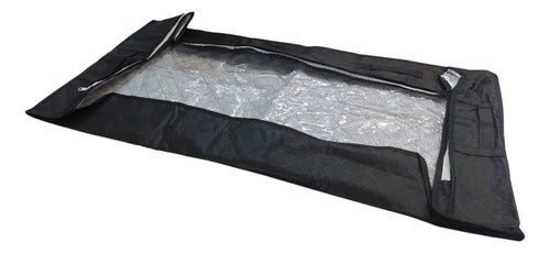 Organizador De Tela Multiuso Bajo Cama Con Visor Y Cierre Negro