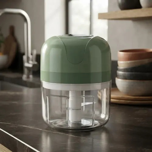 Picador Ajo Cebolla Verduras Portatil Recargable Usb 250ml Verde Musgo