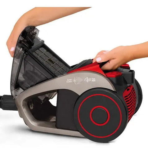 Aspiradora Liliana La910 Allclean 1600w 2 Litros Accesorios Color Gris/rojo