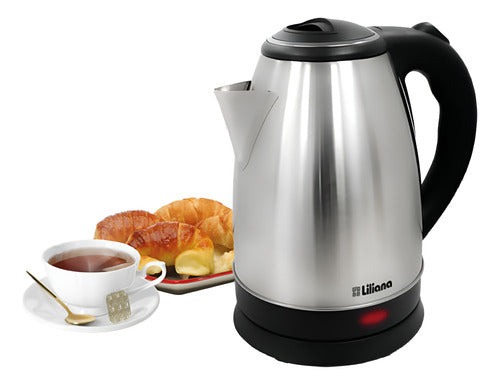 Jarra Pava Electrica Liliana Ap150 Acero Inox 1500w Y 1,7lts Gris