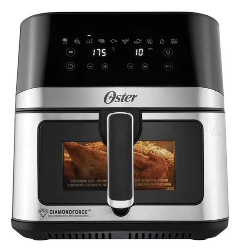Freidora De Aire Digital Oster Con Ventana 7.5 Litros Gris