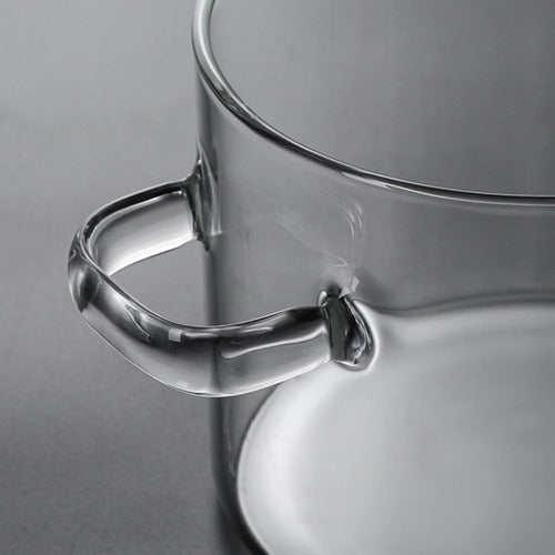 Olla De Vidrio Transparente Con Tapa Coccion 1,5l Tm 12120 Blanco