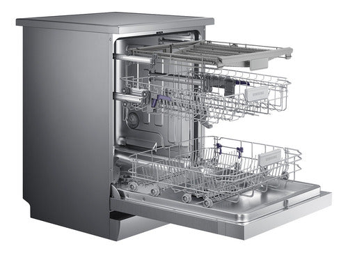 Lavavajilla Samsung 14 Cubiertos Silver Dw60m6050fs Plateado