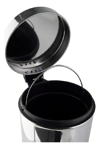 Cesto Tacho De Basura Acero Inoxidable Balde Extraible 5l Ct Color Gris
