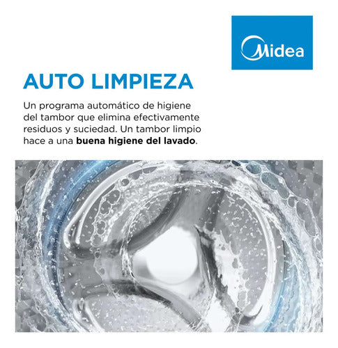 Lavasecarropas Midea Inverter Smart 8 Kg Mf200d80wb/w-a1 Color Blanco
