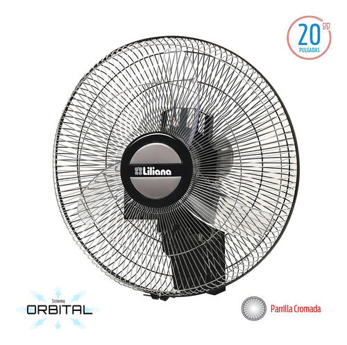 Ventilador De Pared Liliana Vwoc20 Con 3 Palas De Plástico Color Transparente Estructura Color Plata 20  De Diámetro