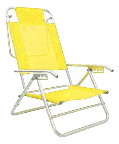 Reposera Playera Aluminio 5 Posiciones Coversol Amarillo Cts Amarillo