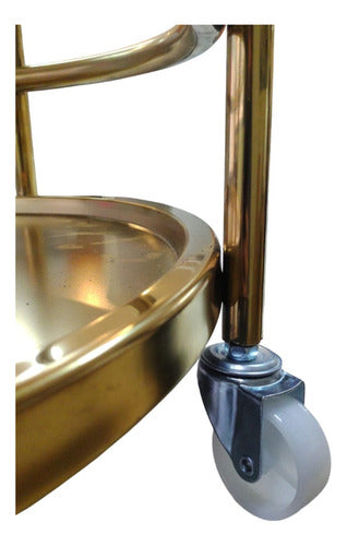 Mesa Carro Bar De Metal 2 Niveles Con Ruedas Tm Dorado Cs Dorado Oscuro