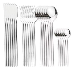 Set De Cubiertos Tm Juego X 24 Piezas Acero Inox Plata Gris
