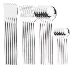 Set De Cubiertos Tm Juego X 24 Piezas Acero Inox Plata Gris