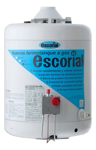 Termotanque Escorial 45 Lts Multigas Carga Superior Color Blanco