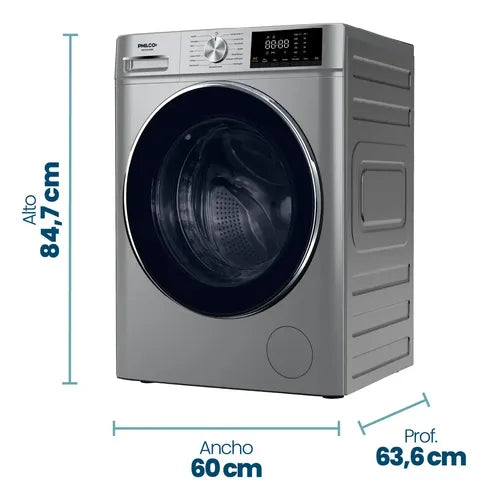 Lavasecarropas Philco Carga Frontal 12/8 Kg Inverter Color Gris Silver