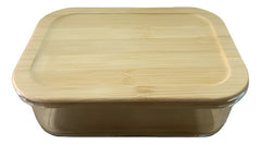 Contenedor Vidrio Hermetico Tapa Bamboo L 1040ml Color Marrón Claro