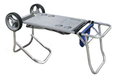 Carrito Playa Portatil Plegable Extensible Con Red Botafogo