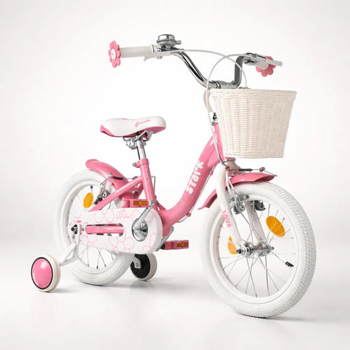 Bicicleta Rodado 16 Stark Love Acero Aluminio V Brakes Rosa 16