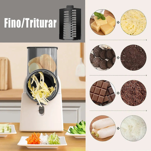 Picadora Cortadora Trituradora Verdura Vegetal Tm Carga Usb Blanco