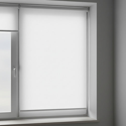 Cortina Roller Blackout Blanca Para Ventana Vivendi 80 X 200 Blanco