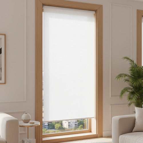 Cortina Roller Blackout Blanca Para Ventana Vivendi 80 X 200 Blanco