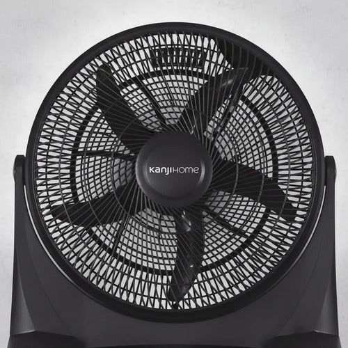 Ventilador De Piso Turbo Kanji Kjh-fh1405 Con 5 Palas 35.56 Cm 50 Negro Plástico 5