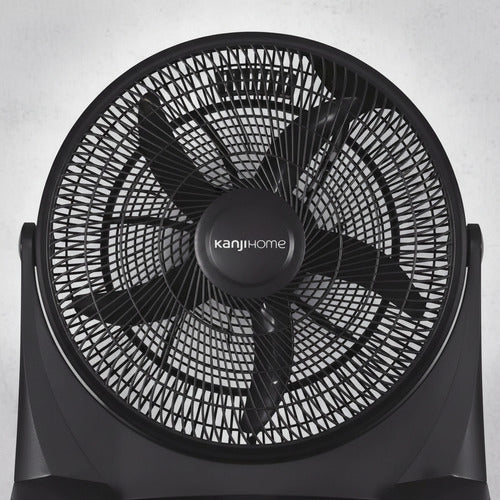 Ventilador De Piso Turbo Kanji Kjh-fh1405 Con 5 Palas 35.56 Cm 50 Negro Negro Plástico 5