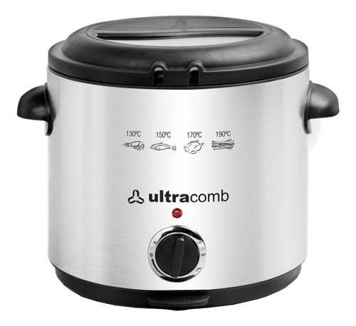 Freidora Eléctrica Ultracomb Fr-8301 De 1.5l Plata Tio Musa Plata