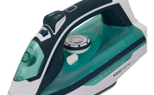 Plancha Kanji 2200w A Vapor Base Ceramica Kjh-pl2403 Verde Aqua