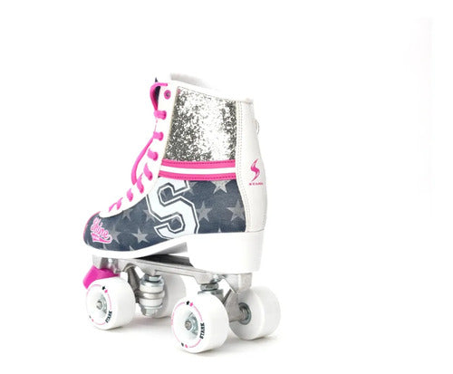 Patines Stark Shine Artísticos Bota Extensibles 31 Al 34 31-34 54 Mm Azul Acero