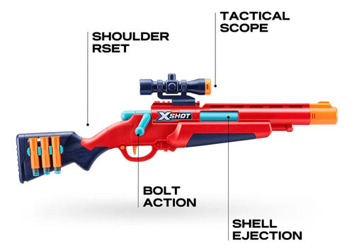 Rifle Lanza Dardos Zuru X-shot Excel Ejector Shell 7965 Rojo