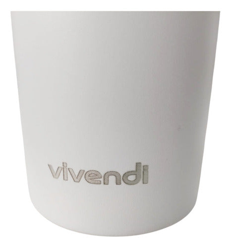 Vaso Térmico Acero Inox Vivendi Blanco De 1200 Ml C/sorbete Lisa